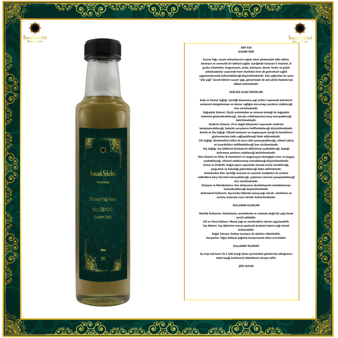 OBY 035  SUSAM YAĞI 250ML