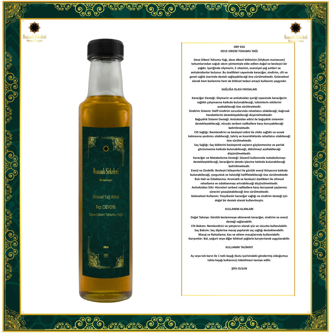 OBY 041  DEVE DİKENİ TOHUMU YAĞI 250ML