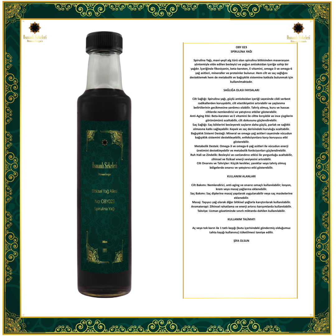 OBY 048 SPİRULİNA YAĞI 250ML