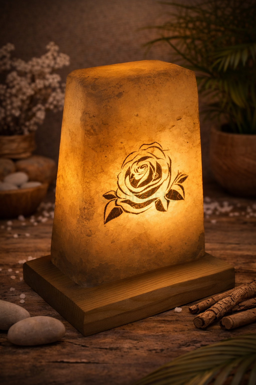 NTL035 ÇİÇEK DESENLİ TUZ LAMBASI