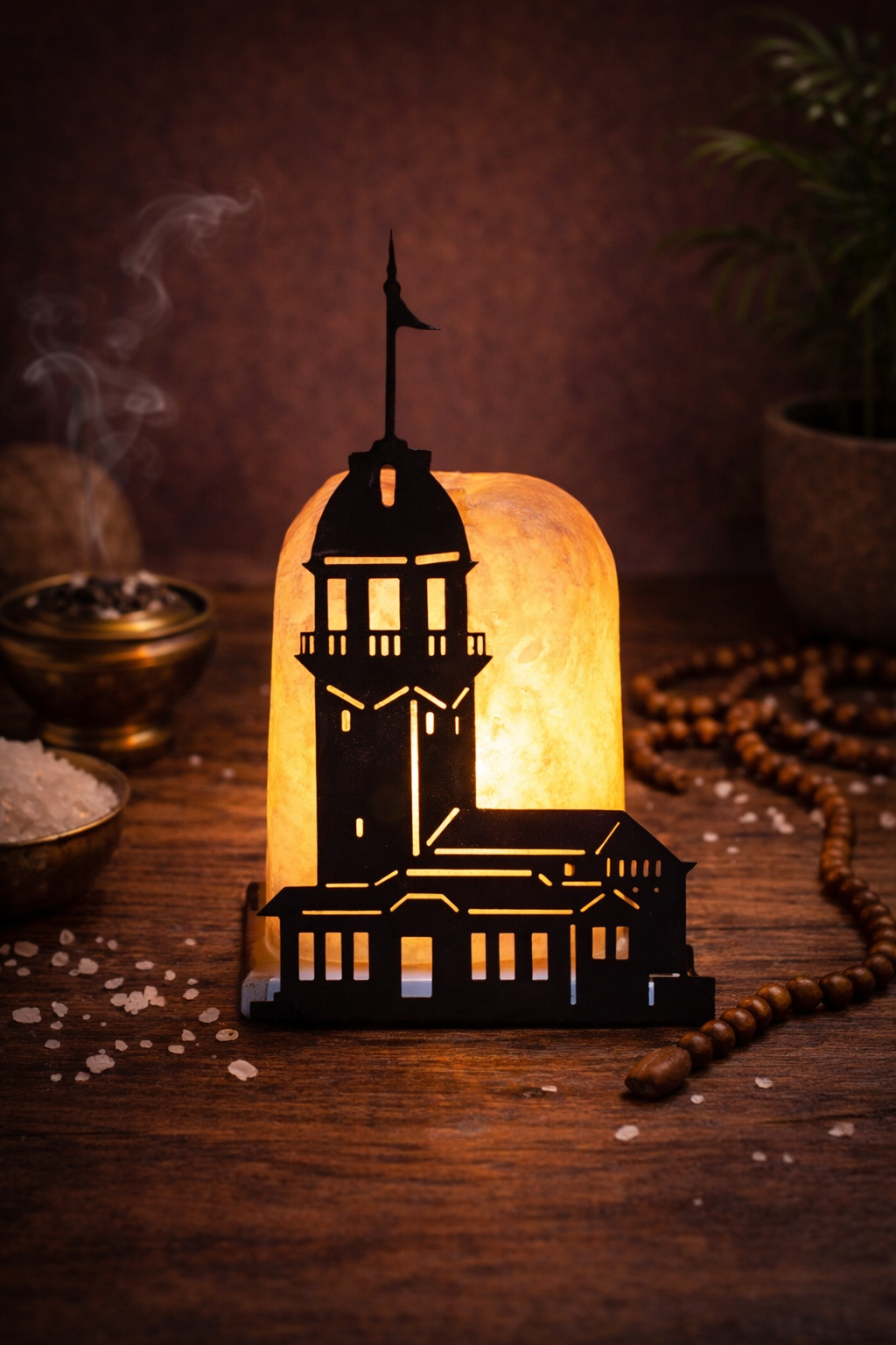 NTL047  SERAMİK OBJELİ KIZ KULELİ TUZ LAMBA