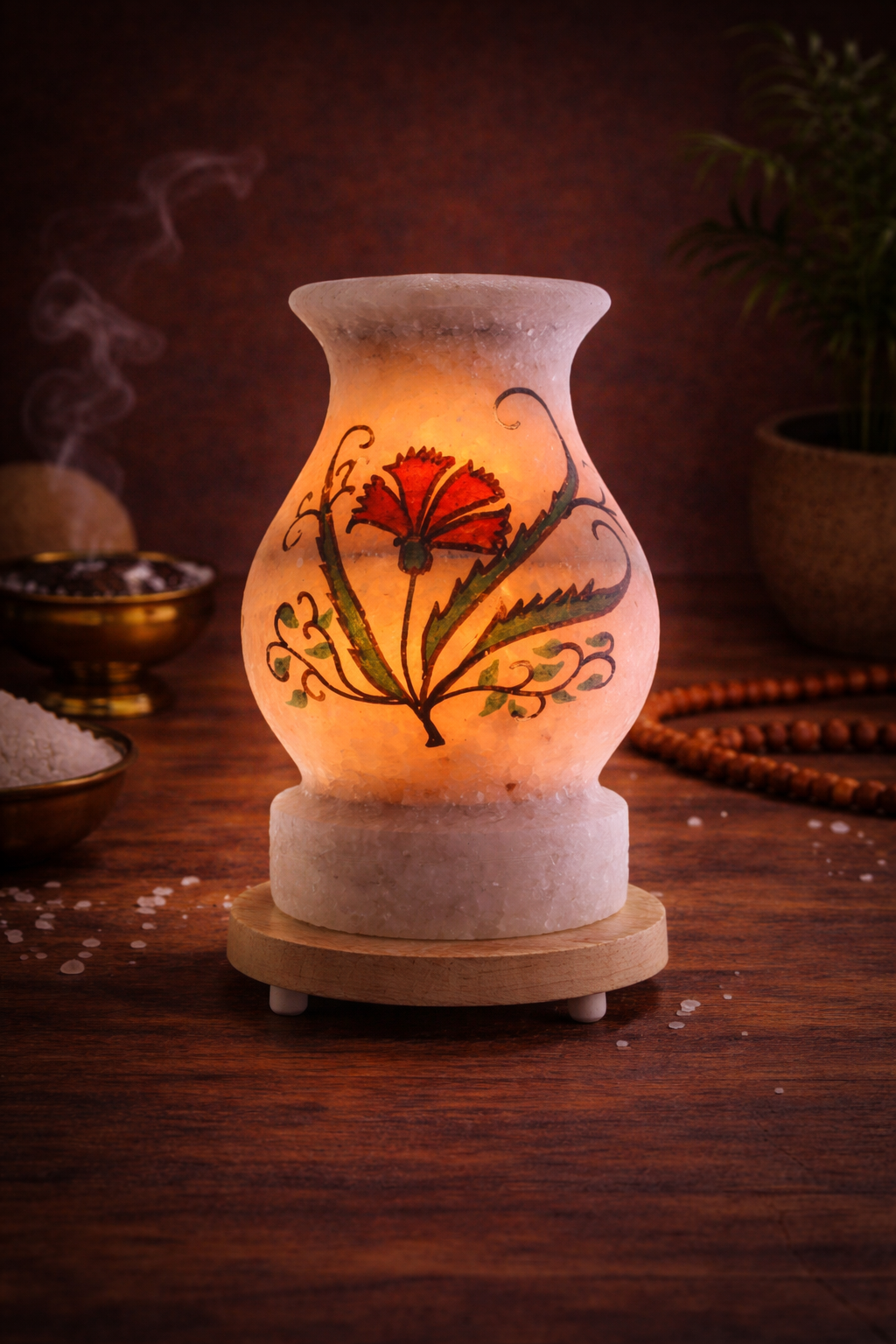 NTL059 KIRMIZI KARANFİL ÇANKIRI KAYA TUZ LAMBASI 4 KG