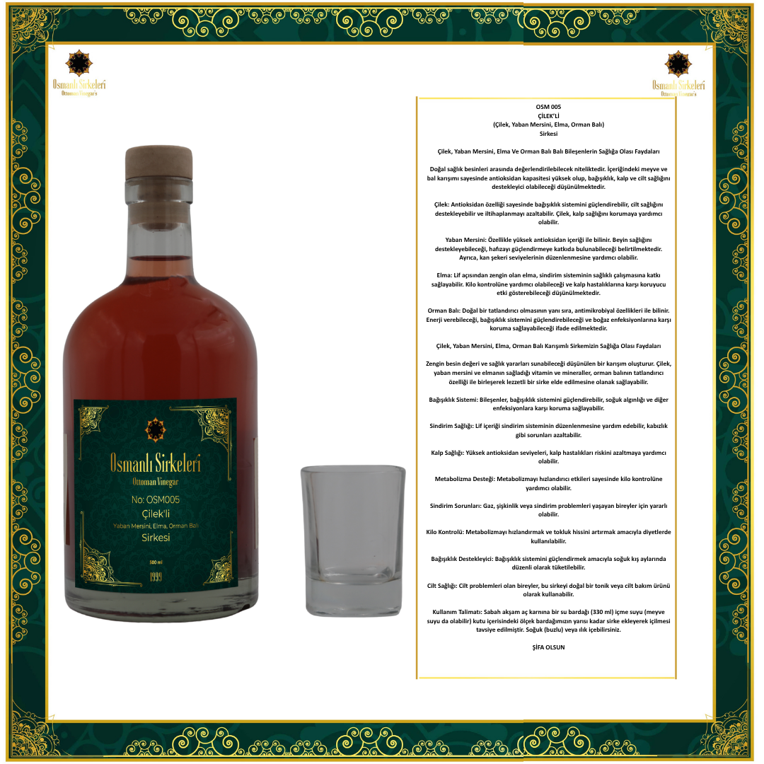 OSM 005  ÇİLEK’Lİ  (Çilek, Yaban Mersini, Elma, Orman Balı)  SİRKESİ