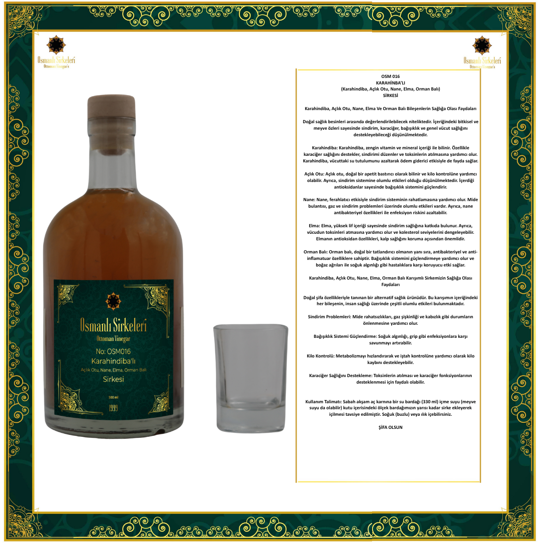 OSM 016  KARAHİNBA’LI  (Karahindiba, Açlık Otu, Nane, Elma, Orman Balı)  SİRKESİ