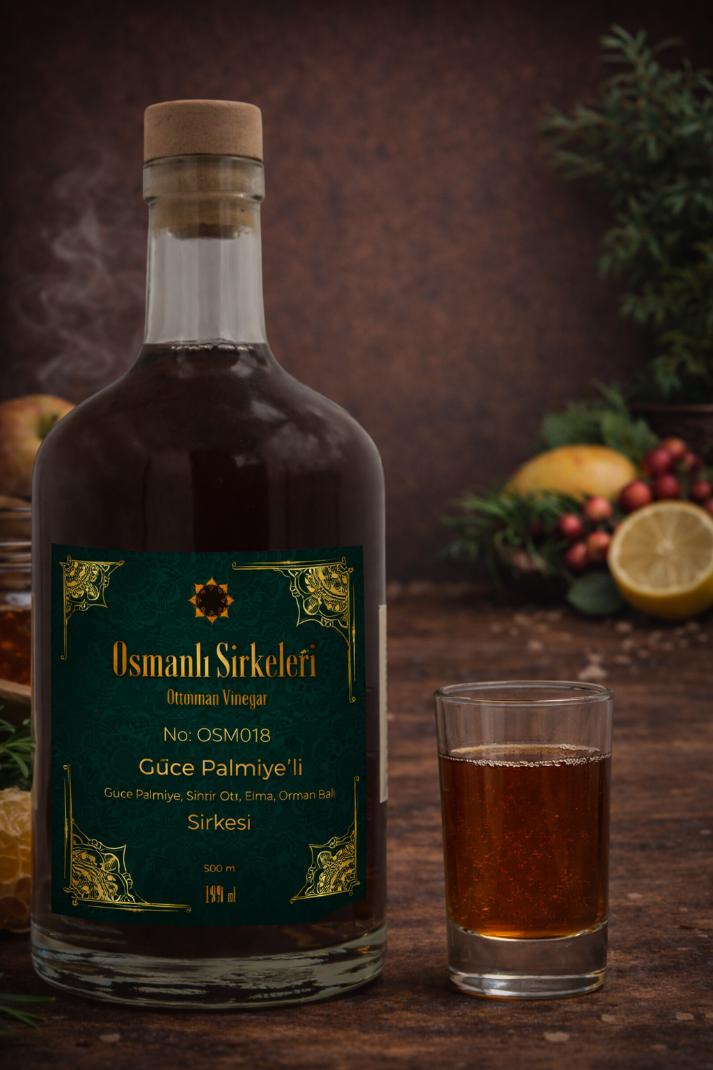 OSM 018  CÜCE PALMİYE’Lİ  (Cüce Palmiye, Sinir Otu, Elma, Orman Balı)  SİRKESİ