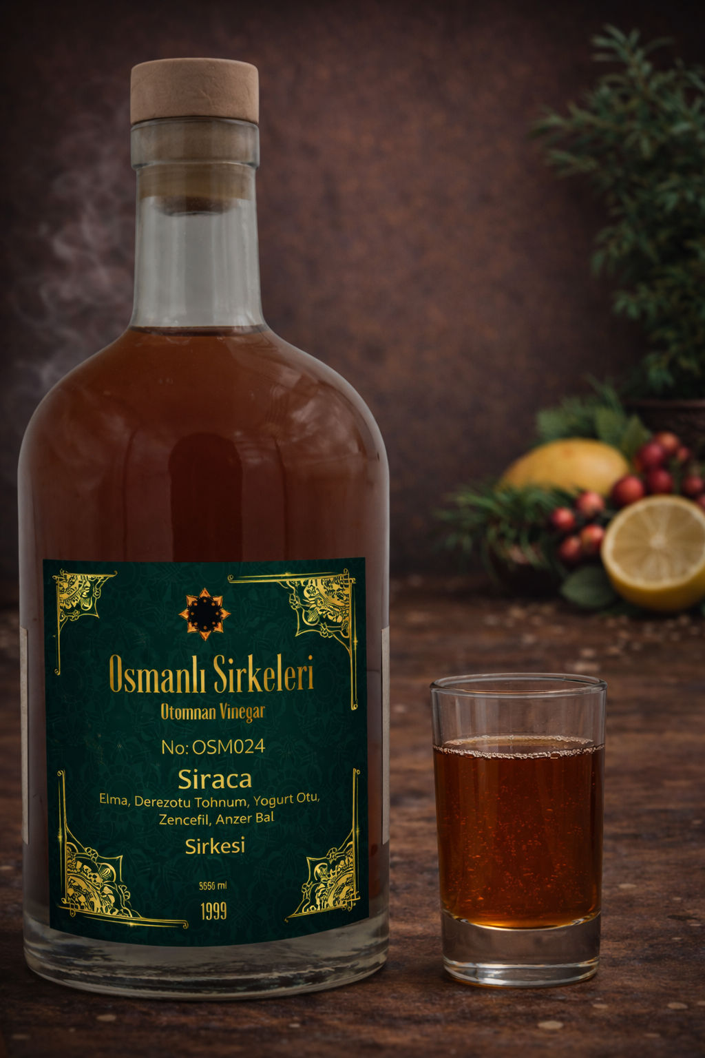 OSM 024  ŚIRACA  (Elma, Dereotu Tohumu, Yoğurt Otu, Zenceﬁl, Anzer Balı)  SİRKESİ