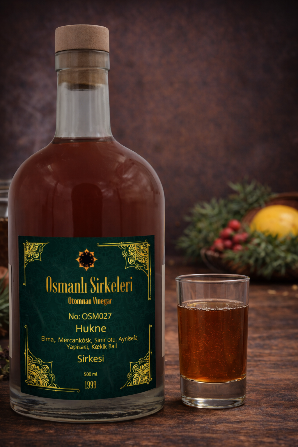 OSM 027  HUKNE  (Elma, Mercanköşk, Sinirotu, Aynısefa, Yabani Kekik Balı)  SİRKESİ