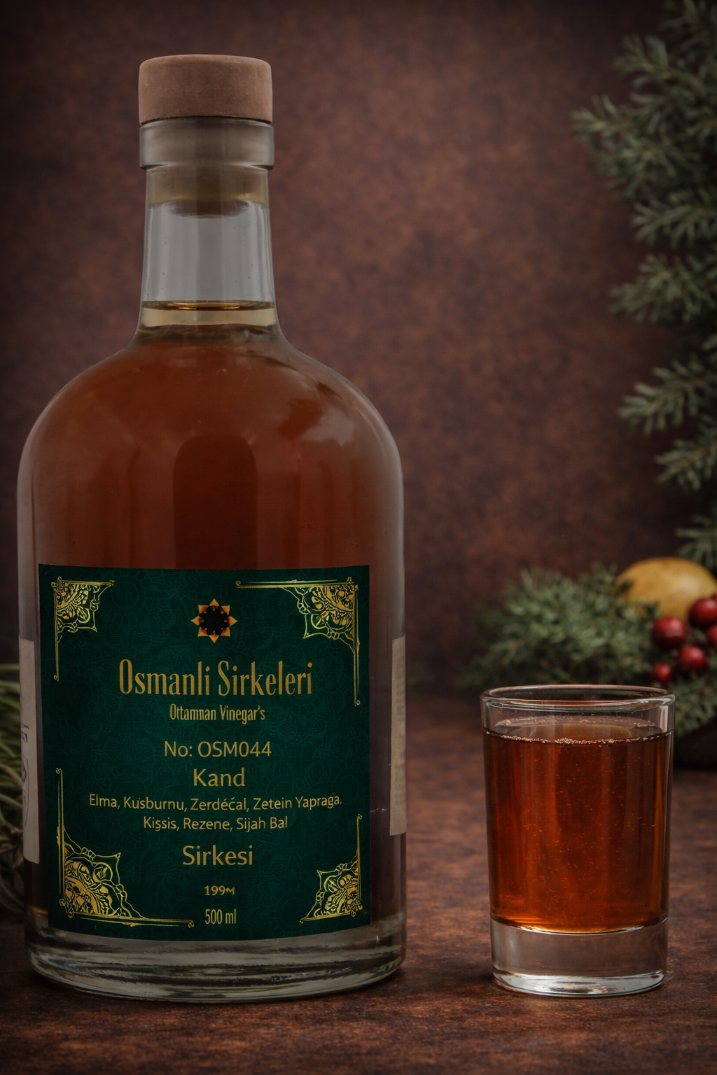 OSM 044  KAND  (Elma, Kuşburnu, Zerdeçal, Zeytin Yaprağı, Kişniş, Rezene, Siyah Bal)  SİRKESİ