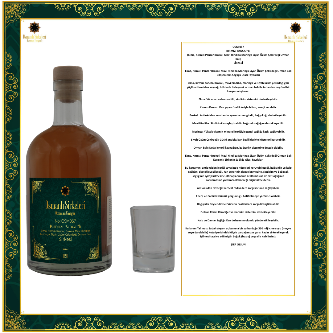 OSM 057 KIRMIZI PANCAR’LI KARIŞIMLI SİRKESİ