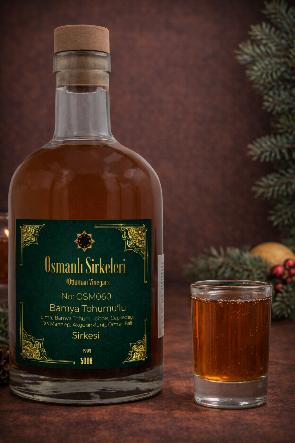 OSM 060  BAMYA TOHUM’LU  (Elma, Bamya Tohumu İğde Çekirdeği Taş Mahlep Akgünlük Orman Balı)  SİRKESİ