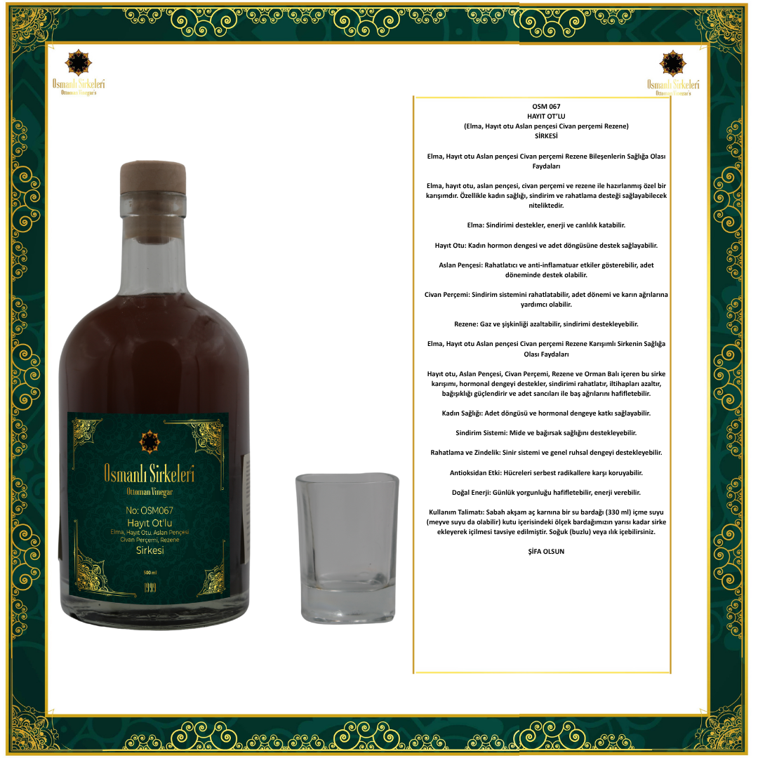 OSM 067  HAYIT OT’LU  (Elma, Hayıt otu Aslan pençesi Civan perçemi Rezene)  SİRKESİ