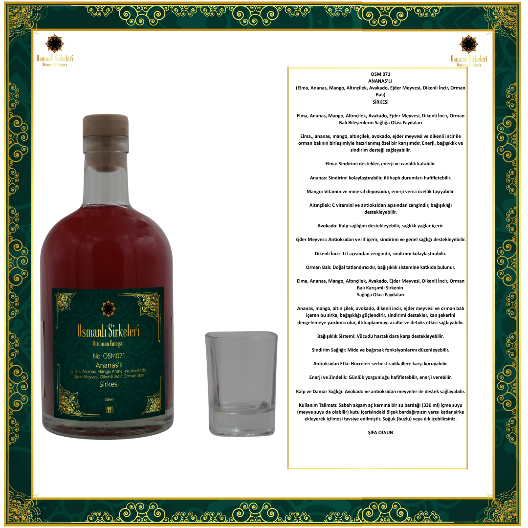 OSM 071 ANANAS’LI (Elma, Ananas, Mango, Avakado, Ejder M., Dikenli İncir, Orman B.) SİRKESİ
