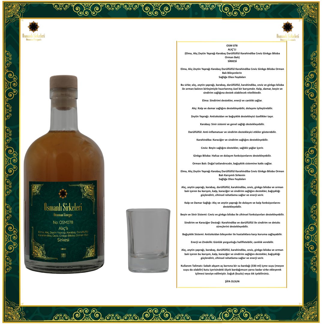OSM 078 ALIÇ’LI (Elma, Alıç, Zeytin Y., Karabaş, Karah., Ceviz, Ginkgo B., Orman B.) SİRKESİ