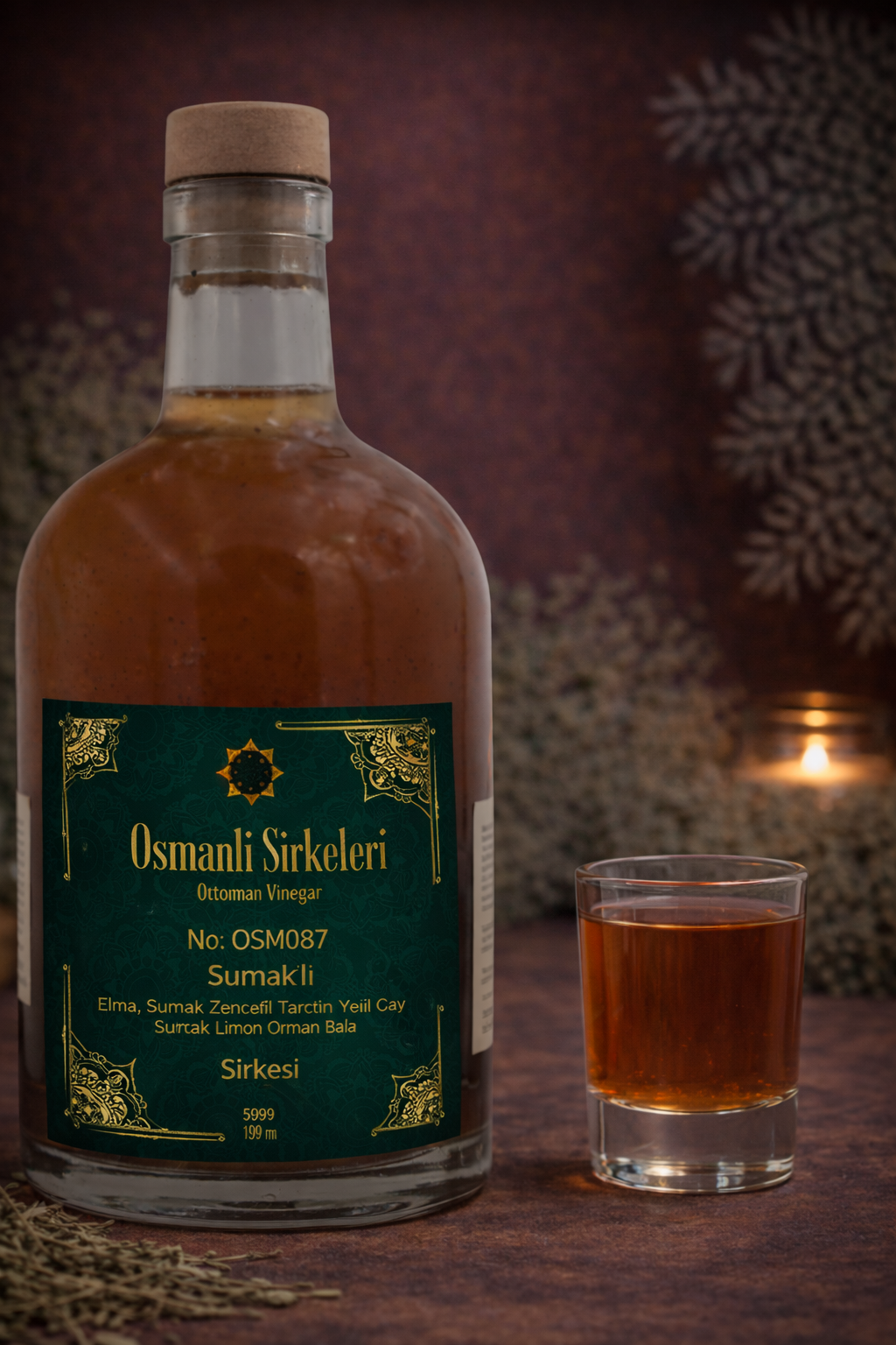 OSM 087  SUMAK’LI  (Elma, Sumak Zenceﬁl Tarçın Yeşil Çay Sumak Limon Orman Balı)  SİRKESİ