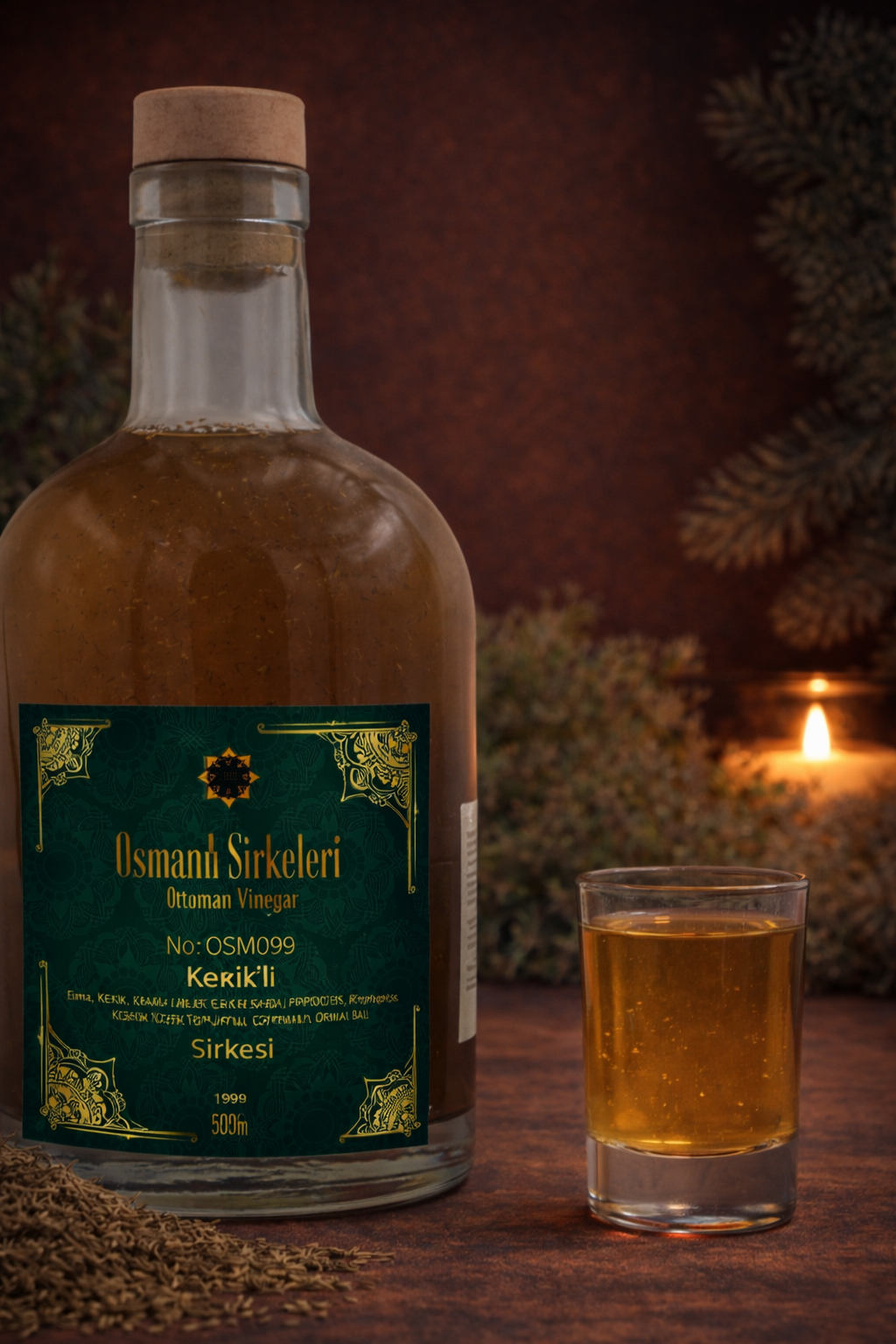 OSM 099  KEKİK’Lİ  (Elma, Kekik Kabak Çekirdeği Propolis Kişniş Üzerlik Tohumu Orman Balı)  SİRKESİ